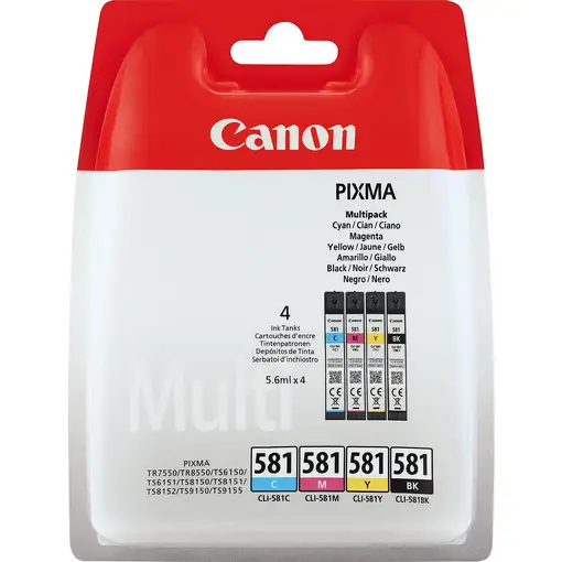 Canon CLI-581 Multipack cartucho de tinta Original Negro, Cian, Magenta, Amarillo