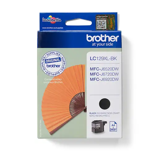 Brother LC129XLBK cartucho de tinta 1 pieza(s) Original Alto rendimiento (XL) Negr