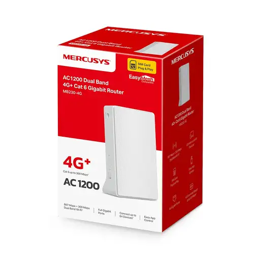 Mercusys MB230-4G router inalámbrico Gigabit Ethernet Doble banda (2,4 GHz / 5 GHz