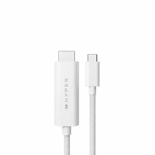 HYPER HD6007WHGL cable HDMI 2,5 m USB-C HDMI tipo A (Estándar) Blanco