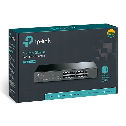 TP-Link TL-SG1016DE Gestionado L2 Gigabit Ethernet (10/100/1000) 1U Negro