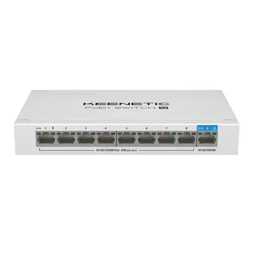 Keenetic PoE+ Switch 9 Switch Gigabit de 9 puertos con 8 puertos PoE+ y asignación