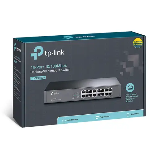 TP-Link TL-SF1016DS switch No administrado Fast Ethernet (10/100) 1U Negro