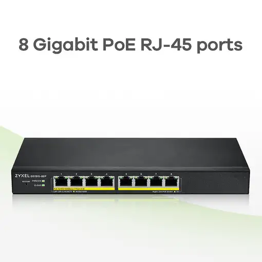 Zyxel GS1915-8EP Gestionado L2 Gigabit Ethernet (10/100/1000) Energía sobre Ethern