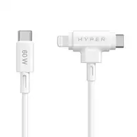 HYPER HyperJuice cable USB USB 2.0 1,5 m USB C USB C/Lightning Blanco
