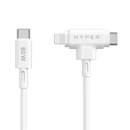HYPER HyperJuice cable USB USB 2.0 1,5 m USB C USB C/Lightning Blanco