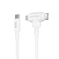 HYPER HyperJuice cable USB USB 2.0 1,5 m USB C USB C/Lightning Blanco