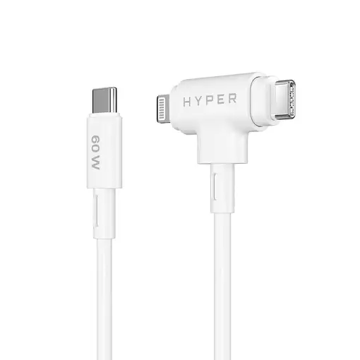 HYPER HyperJuice cable USB USB 2.0 1,5 m USB C USB C/Lightning Blanco