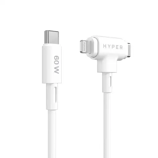 HYPER HyperJuice cable USB USB 2.0 1,5 m USB C USB C/Lightning Blanco