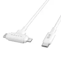 HYPER HyperJuice cable USB USB 2.0 1,5 m USB C USB C/Lightning Blanco