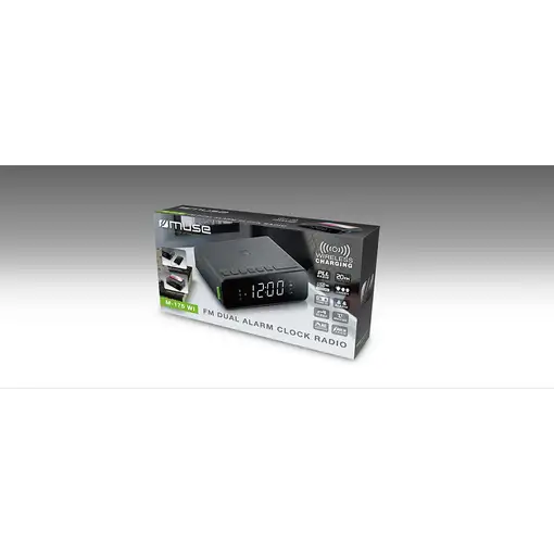 Muse M-175 WI radio Reloj Negro