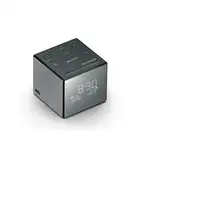 Sony XDRC1DBP radio Reloj Negro, Plata