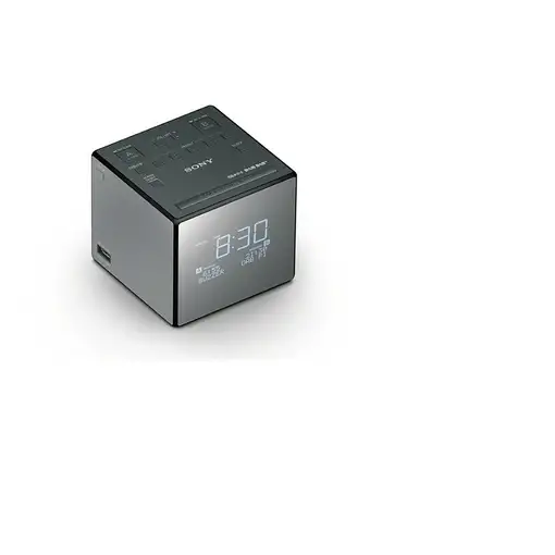 Sony XDRC1DBP radio Reloj Negro, Plata