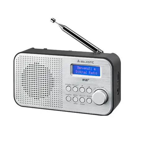 New Majestic RT-194 DAB Portátil Digital Negro, Plata