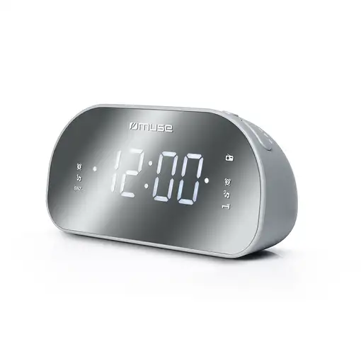 Muse M-170CMR radio Reloj Digital Espejo, Blanco