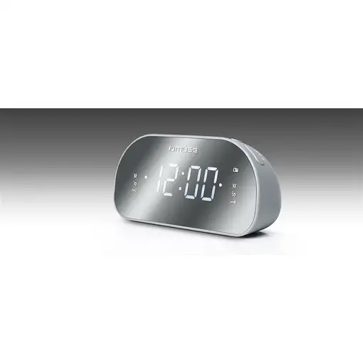 Muse M-170CMR radio Reloj Digital Espejo, Blanco