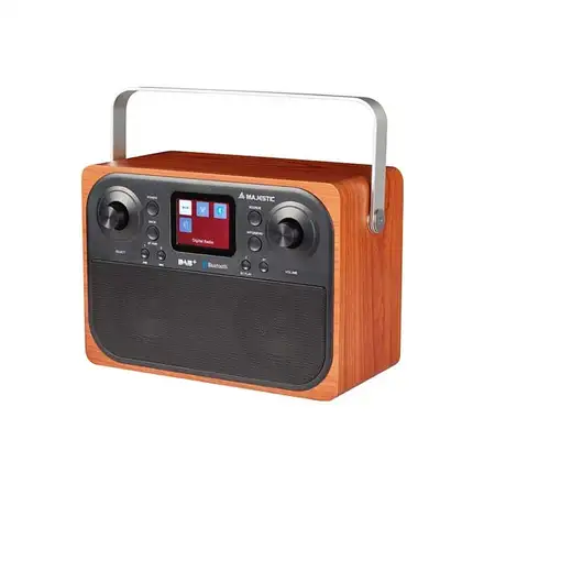 New Majestic RT-197 DAB Reloj Digital Negro, Madera