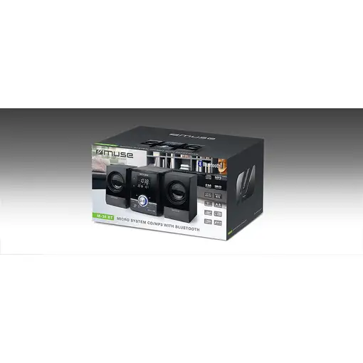 Muse M-38 BT Microcadena de música para uso doméstico 10 W Negro