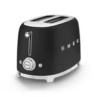 Smeg TSF01BLMEU tostadora 6 2 rebanada(s) 950 W Negro, Acero inoxidable