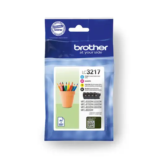 Brother LC3217VAL cartucho de tinta 4 pieza(s) Original Negro, Cian, Magenta, Amar