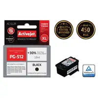 Activejet Tinta AC-512R (sustituye a la Canon PG-512; Premium; 18 ml; negra)
