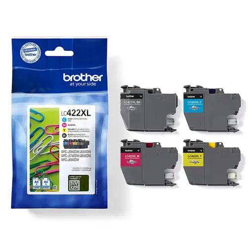 Brother LC422XLVAL cartucho de tinta 4 pieza(s) Original Negro, Cian, Magenta, Ama