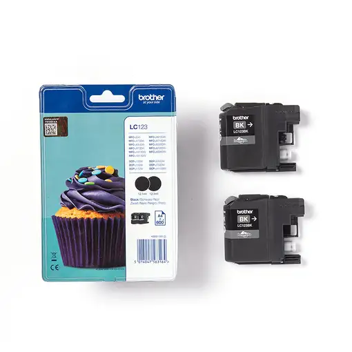 Brother LC123BKBP2DR cartucho de tinta 1 pieza(s) Original Negro