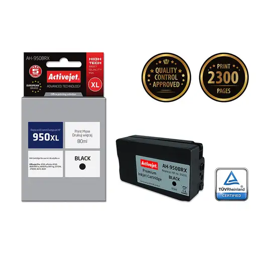 Activejet Tinta AH-950BRX (sustitución de la HP 950XL CN045AE; Premium; 80 ml; neg