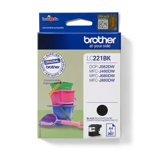Brother LC221BK cartucho de tinta 1 pieza(s) Original Negro