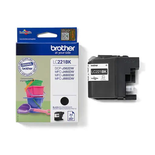 Brother LC221BK cartucho de tinta 1 pieza(s) Original Negro