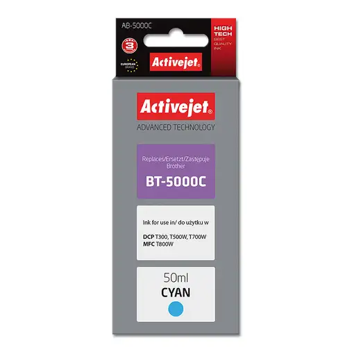 Activejet Tinta AB-5000C (reemplazo de Brother BT-5000C; Supreme; 50 ml; azul)