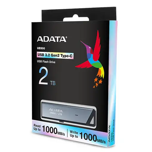ADATA AELI-UE800-2T-CSG unidad flash USB 2 TB USB Tipo C 3.2 Gen 2 (3.1 Gen 2) Pla
