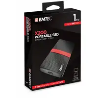 Emtec X200 1 TB USB Tipo C 3.2 Gen 1 (3.1 Gen 1) Negro, Rojo