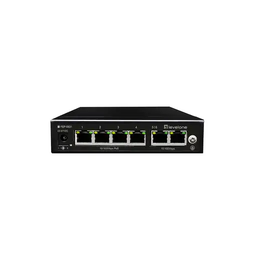 LevelOne FEP-0631 switch Fast Ethernet (10/100) Energía sobre Ethernet (PoE) Negro