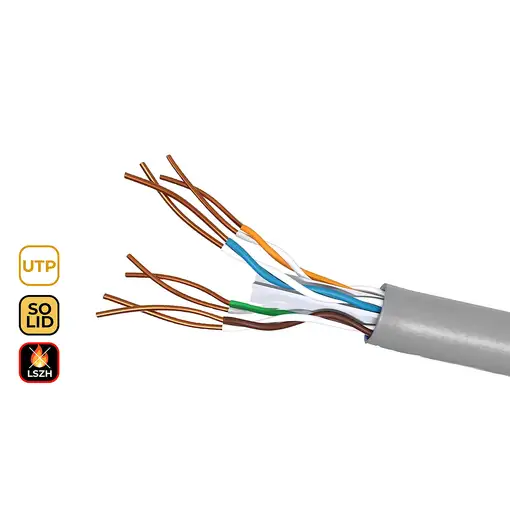 Phasak Bobina de Cable de Red Cat.6 UTP LSZH Sólido AWG23 CCA 305M - PHR 6301