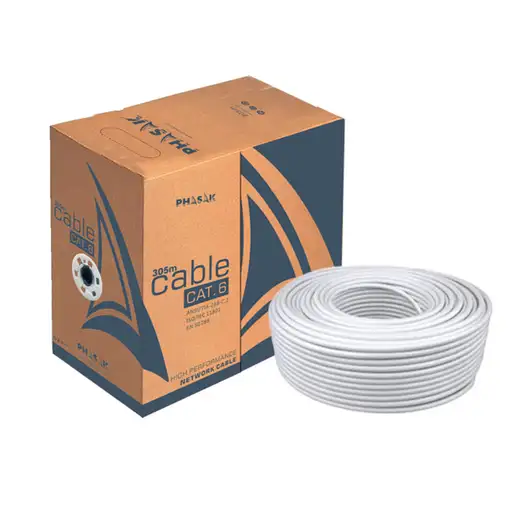 Phasak Bobina de Cable de Red Cat.6 UTP LSZH Sólido AWG23 CCA 305M - PHR 6301
