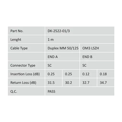 Digitus Cable de conexión de fibra óptica multimode OM 3, SC/SC