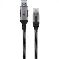 Goobay 70498 cambiador de género para cable USB A RJ-45 Negro, Plata