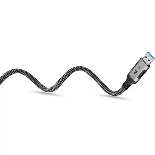 Goobay 70498 cambiador de género para cable USB A RJ-45 Negro, Plata