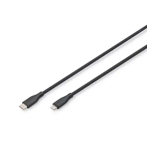 Digitus Cable de conexión Lightning de silicona, USB-C - Lightning, 1 m, negro