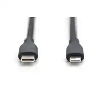 Digitus Cable de conexión Lightning de silicona, USB-C - Lightning, 1 m, negro