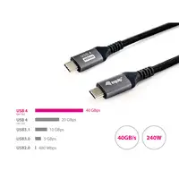 Equip 128383 Cable USB 4 Gen 3 C a C, M/M, 2,0m, PD3.1 240W, 8K/60Hz, 40Gbps, Negr