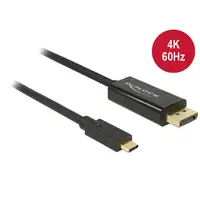 DeLOCK 85256 adaptador de cable de vídeo 2 m USB Tipo C DisplayPort Negro