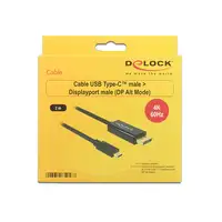 DeLOCK 85256 adaptador de cable de vídeo 2 m USB Tipo C DisplayPort Negro