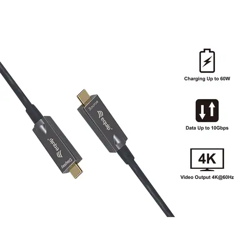 Equip 119462 Cable óptico activo USB-C a C, M/M, 10m, PD 60W, 4K/60Hz, 10Gbps, Víd