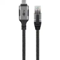 Goobay 70698 cambiador de género para cable USB C RJ-45 Negro, Plata