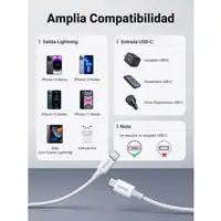 Ugreen 10493 cable de conector Lightning 1 m Blanco