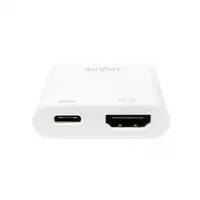 LogiLink 0.14m, 2xUSB-C/HDMI Adaptador gráfico USB 3840 x 2160 Pixeles Blanco