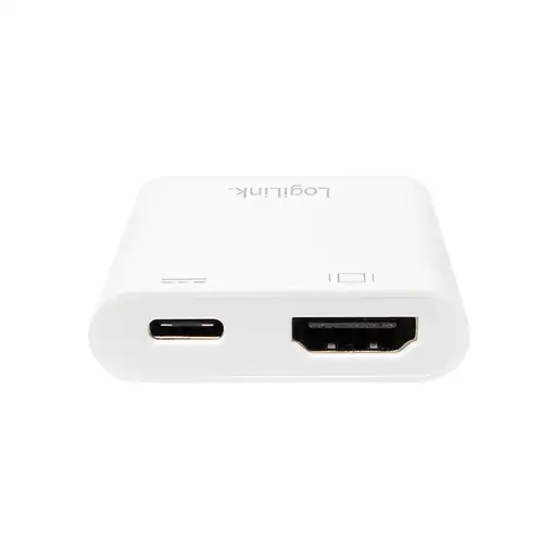 LogiLink 0.14m, 2xUSB-C/HDMI Adaptador gráfico USB 3840 x 2160 Pixeles Blanco