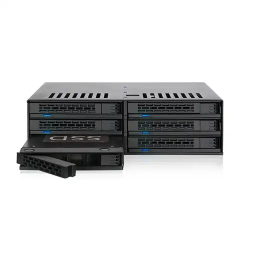 Icy Dock MB326SP-B unidad de disco multiple 0 TB Bastidor (1U) Negro